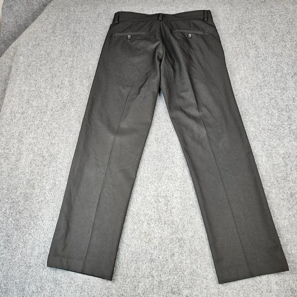 Haggar Cool 18 Pro Black Straight Fit Performance Dress Pants Mens 32x30